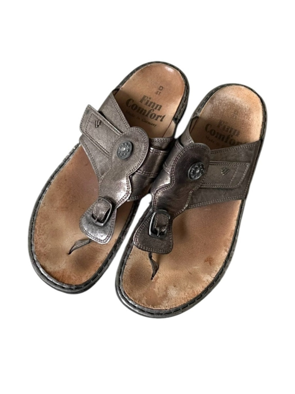 FINN COMFORT Bronze Leather Strap Sandals 41
